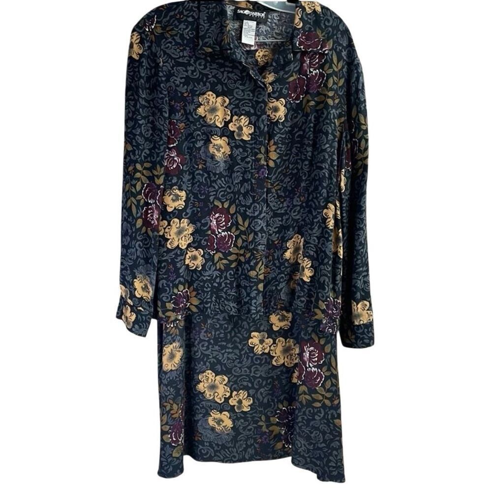SAG HARBOR  Women’s Petite Skirt Set Size 14P Floral Boho Mature